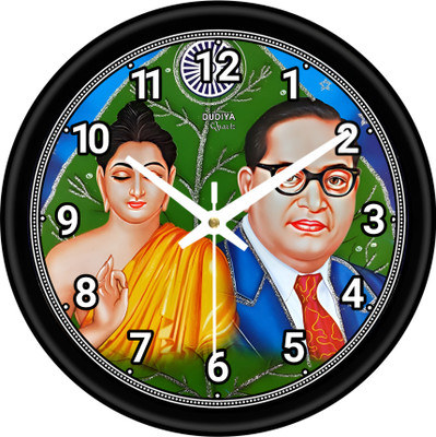 dudiya creation Analog 25 cm X 25 cm Wall Clock(Green, With Glass, Standard)