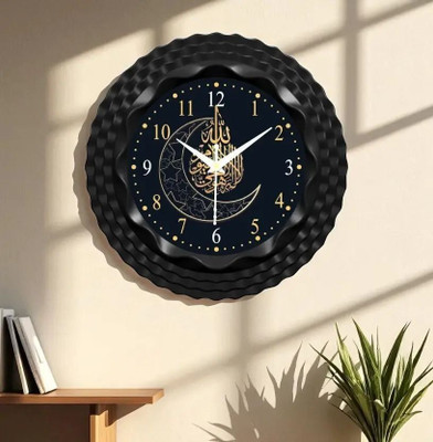 sharma dekor Analog 22.86 cm X 22.86 cm Wall Clock(Black, With Glass, Standard)