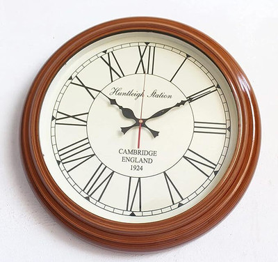 ARTIKRON Analog 40 cm X 40 cm Wall Clock(Brown, With Glass, Standard)