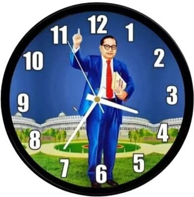 prem house Analog 25 cm X 25 cm Wall Clock(Black, With Glass, Standard)