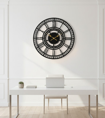 elhan traders Analog 40 cm X 40 cm Wall Clock(Black, Without Glass, Standard)