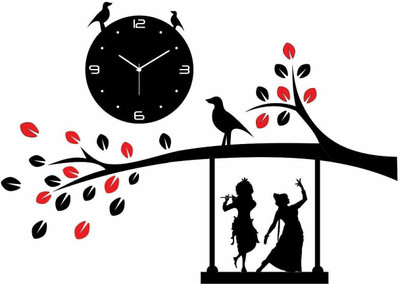 SheShagun Analog-Digital 19 cm X 19 cm Wall Clock(Black, Without Glass, Standard)