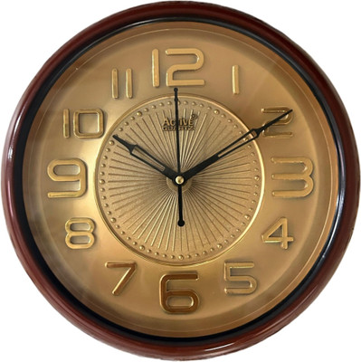 SS TRADER Analog 30 cm X 30 cm Wall Clock(Brown, Gold, With Glass, Standard)