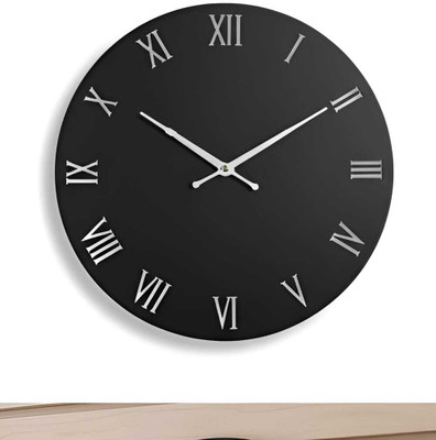 BTbrothers Analog 30 cm X 30 cm Wall Clock(Black, Without Glass, Standard)