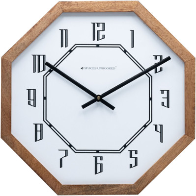 Spaces Unhooked Analog 31.5 cm X 31.5 cm Wall Clock(Brown, Without Glass, Standard)