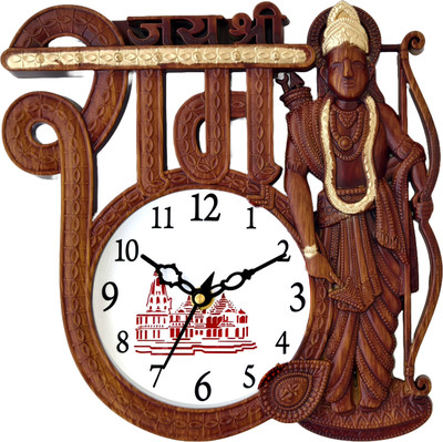 velora creation Analog 22 cm X 22 cm Wall Clock(Brown, With Glass, Standard)
