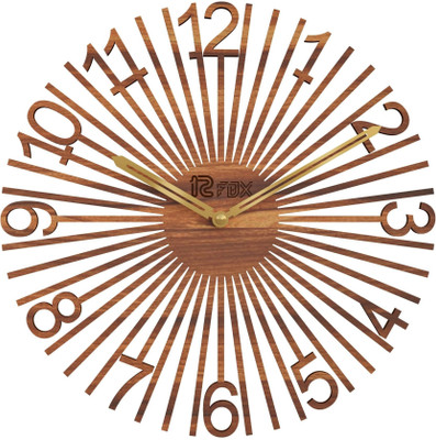 12 Fox Analog 30.5 cm X 30.5 cm Wall Clock(Red, Without Glass, Standard)