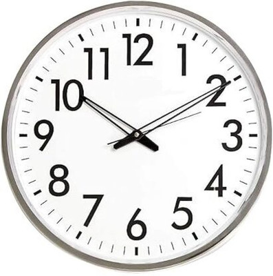 Om Dreams Analog 26 cm X 26 cm Wall Clock(Silver, With Glass, Standard)