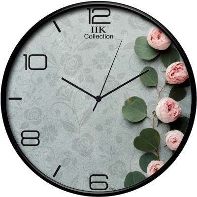 IIK Collection Analog 28 cm X 28 cm Wall Clock(Black, With Glass, Standard)