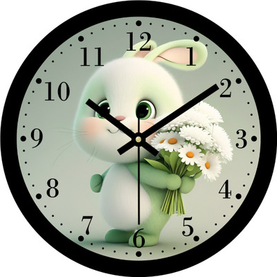 TrendsTube Analog 25 cm X 25 cm Wall Clock(Black, Multicolor, With Glass, Standard)