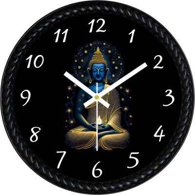 FASWLD Analog 25 cm X 25 cm Wall Clock(Black, With Glass, Standard)