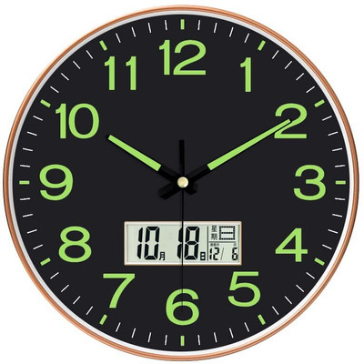 Star Work Analog-Digital 67 cm X 32.5 cm Wall Clock(Blue, With Glass, Standard)