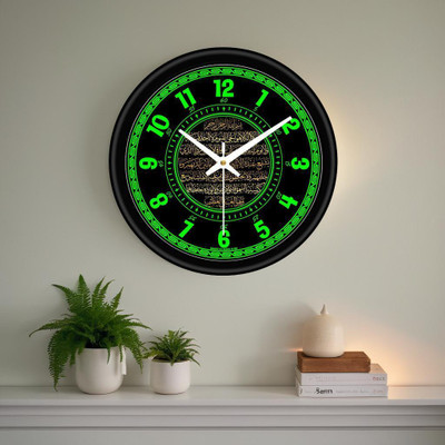 Harmoso Analog 25 cm X 25 cm Wall Clock(Green, With Glass, Standard)
