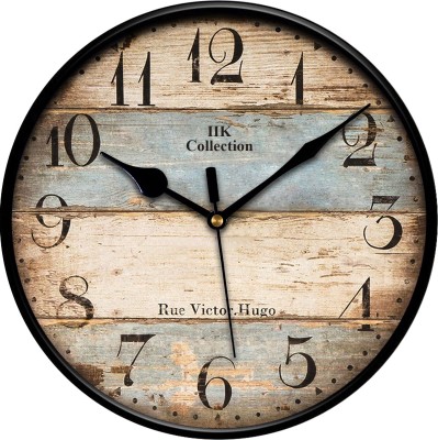 IIK Collection Analog 28 cm X 28 cm Wall Clock(Black, With Glass, Standard)