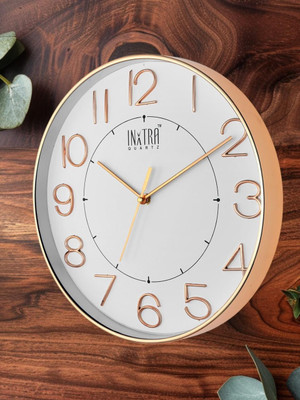 PZOZ Analog 25 cm X 17 cm Wall Clock(Dark Blue, With Glass, Standard)