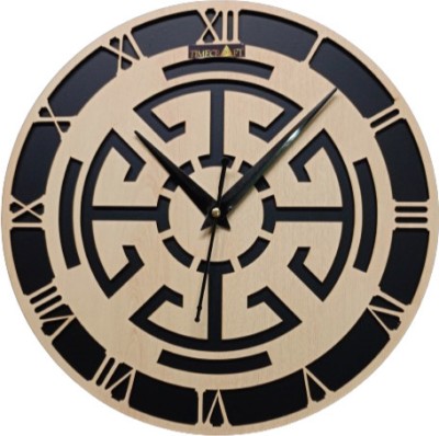 timecraft Analog 28 cm X 28 cm Wall Clock(Black, Without Glass, Standard)