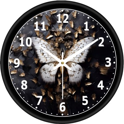 dudiya creation Analog 25 cm X 25 cm Wall Clock(White, With Glass, Standard)