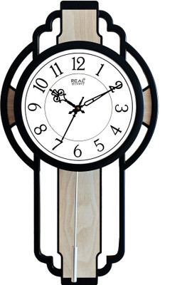 Real Quartz Analog 30 cm X 52 cm Wall Clock(White, With Glass, Pendulum)