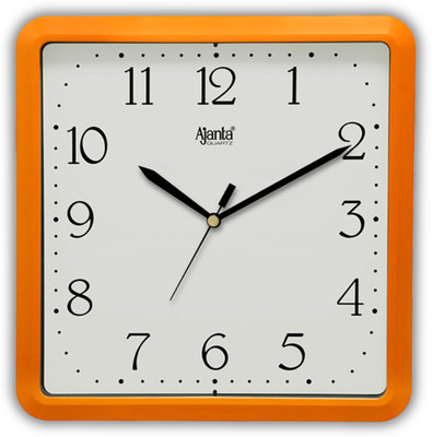 AJANTA Analog 21.6 cm X 21.6 cm Wall Clock(Orange, With Glass, Standard)