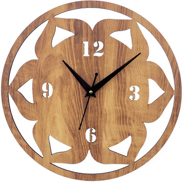 CORIS Analog 30 cm X 30 cm Wall Clock(Brown, Without Glass, Standard)