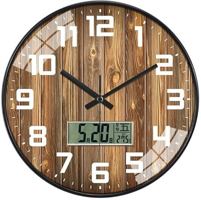 Star Work Analog-Digital 12 cm X 17 cm Wall Clock(Multicolor, With Glass, Standard)