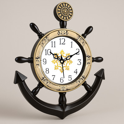 GrabBasket Analog 30 cm X 30 cm Wall Clock(Brown, With Glass, Standard)