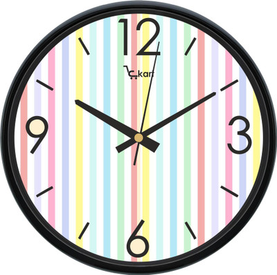 LCkart Analog 32 cm X 32 cm Wall Clock(Black, With Glass, Standard)