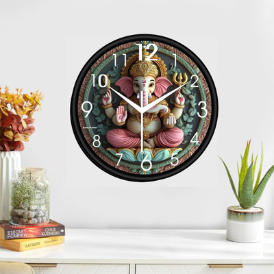 Manasavi Analog-Digital 25 cm X 25 cm Wall Clock(Black, With Glass, Standard)