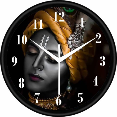 MAHI TRADERS Analog 25.4 cm X 25.4 cm Wall Clock(Black, With Glass, Standard)