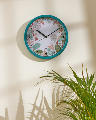Teal By Chumbak Analog 11 cm X 30 cm Wall Clock(White, With Glass, Standard)