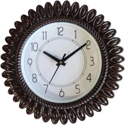 SICORA Analog 25 cm X 25 cm Wall Clock(Maroon, With Glass, Standard)