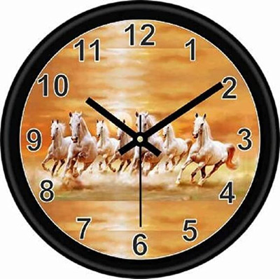 LAKHDATHAR CREATION Analog 10 cm X 25 cm Wall Clock(Multicolor, With Glass, Standard)