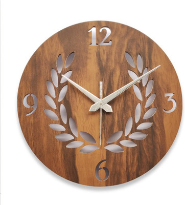 FITODA HUB Analog 28 cm X 28 cm Wall Clock(Brown, Without Glass, DIY Clocks)