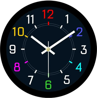 Cerulean Analog 10 cm X 27.32 cm Wall Clock(Black, With Glass, Standard)