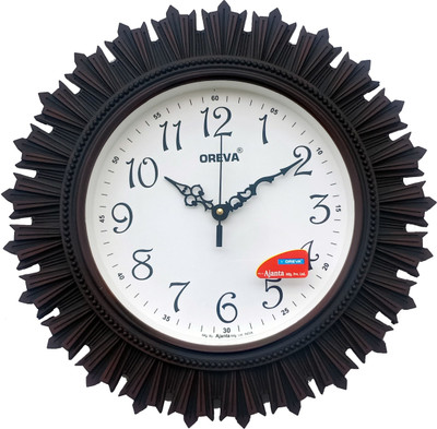 AJANTA Analog 32 cm X 32 cm Wall Clock(Black, Brown, With Glass, Standard)