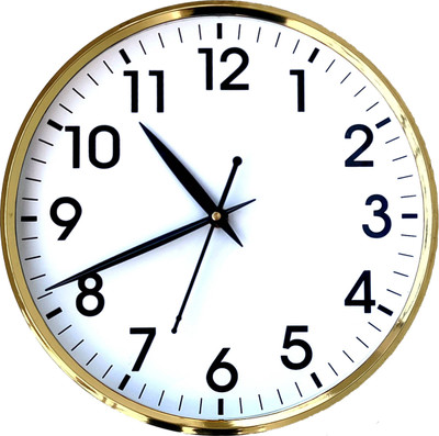 Gangaram creation Analog 26 cm X 26 cm Wall Clock(Silver, With Glass, Standard)