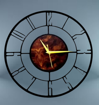 OVERSPREAD INTERIOR HUB Analog 10 cm X 20 cm Wall Clock(Black, Without Glass, DIY Clocks)