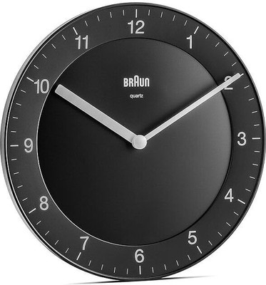 Braun Analog 20 cm X 20 cm Wall Clock(Black, Without Glass, Standard)