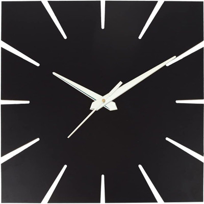 Rudra Analog 28.5 cm X 28.5 cm Wall Clock(Black, White, Without Glass, DIY Clocks)