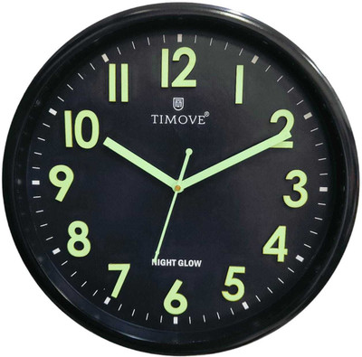 TIMOVE Analog 30 cm X 30 cm Wall Clock(Black, With Glass, Standard)