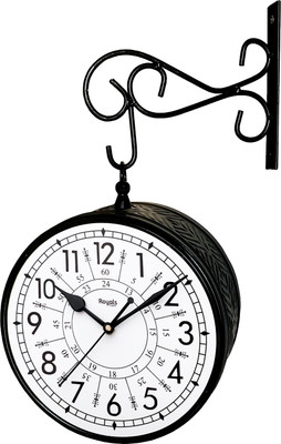 Royals Cart Analog 16 cm X 16 cm Wall Clock(White, With Glass, Double-Sided)