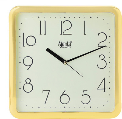 AJANTA Analog 24 cm X 24 cm Wall Clock(Gold, With Glass, Standard)