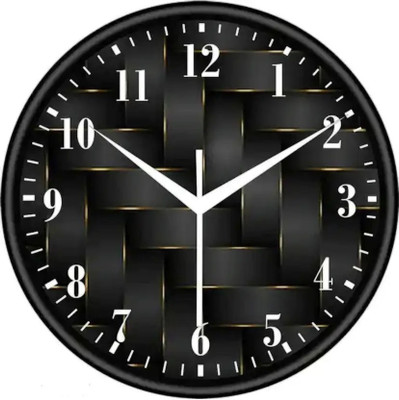 CRAFTSJAGDAMBA Analog 25.4 cm X 25.4 cm Wall Clock(Black, With Glass, Standard)