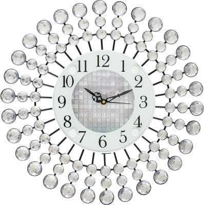 eCraftIndia Analog 37 cm X 37 cm Wall Clock(Silver, Without Glass, Standard)