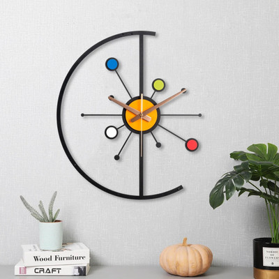 HOMETRIX Analog 40 cm X 40 cm Wall Clock(Black, Without Glass, Standard)