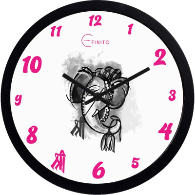 Efinito Analog 33 cm X 33 cm Wall Clock(Black, With Glass, Standard)