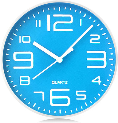 IRU Creation Analog 26 cm X 26 cm Wall Clock(Light Blue, With Glass, Standard)