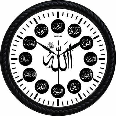Zuxora Analog 25 cm X 25 cm Wall Clock(Black, With Glass, Standard)