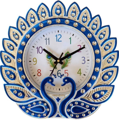 SICORA Analog 25 cm X 25 cm Wall Clock(Blue, With Glass, Standard)