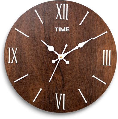 Rudra Analog 30 cm X 30 cm Wall Clock(Brown, Without Glass, DIY Clocks)